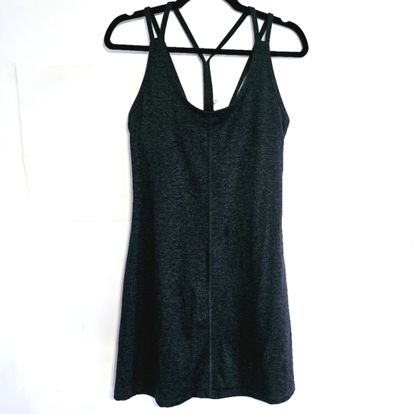 Patagonia Heather Lattice Back Grey Sleeveless Sport Mini Dress Women's Size S - Picture 1 of 6